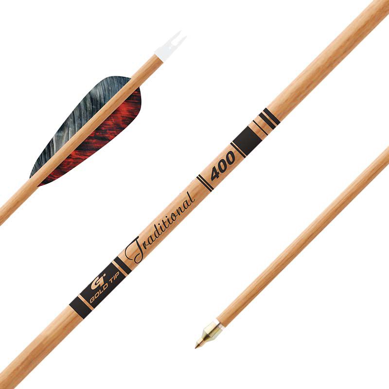 Gold Tip Traditional Arrows with Feathers